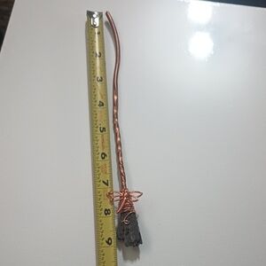 Handmade Copper Wire Mini Broom Charm with Kyanite